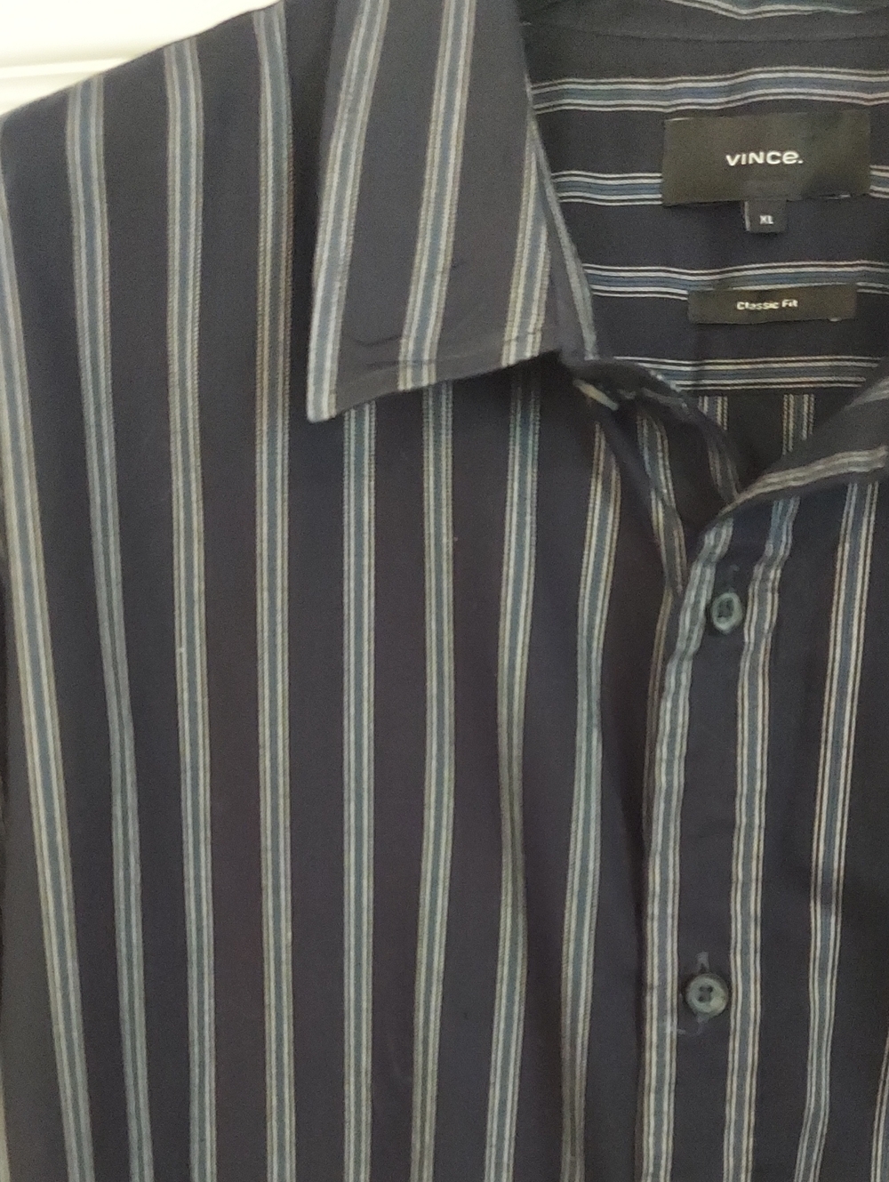 Vince Men's Classic Fit Striped Short Sleeve Shirt XL